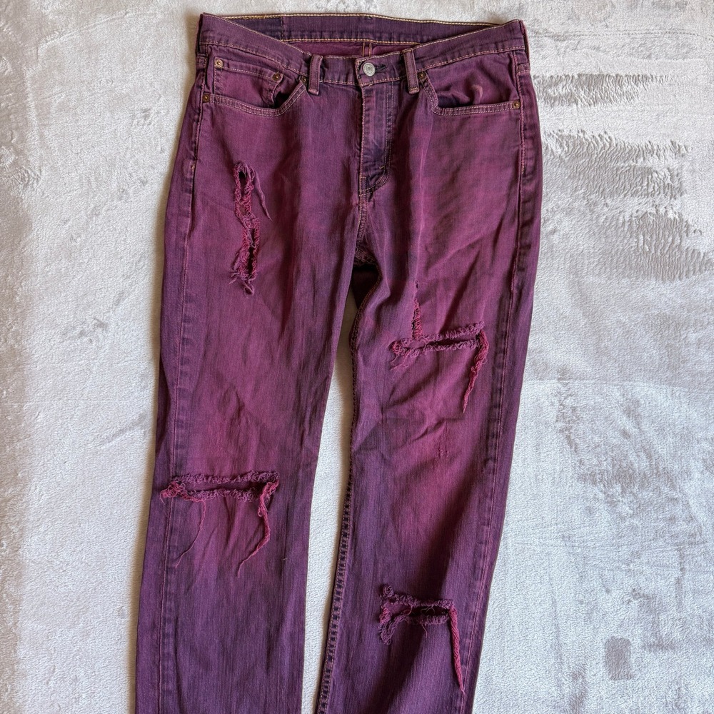 Levis 511 Slim Fit Jeans Mens 33x32 Jelly Purple Overdyed Denim 04511-1490
